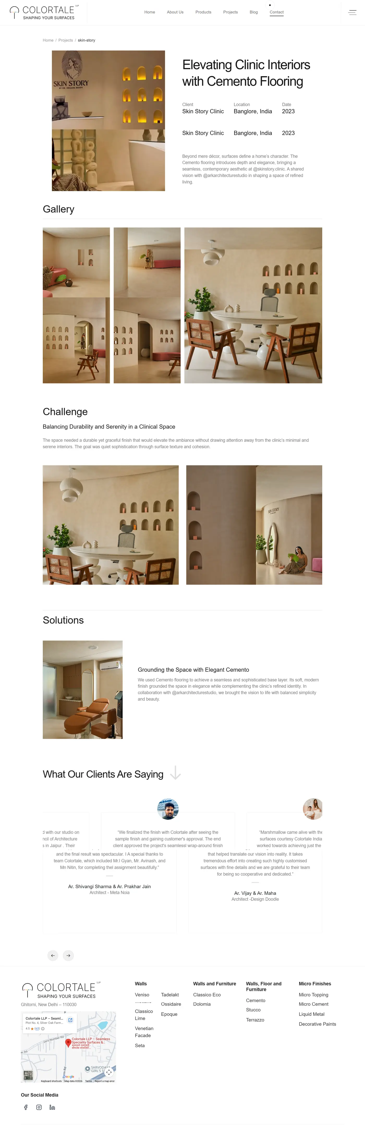 Colortale projects page, full length