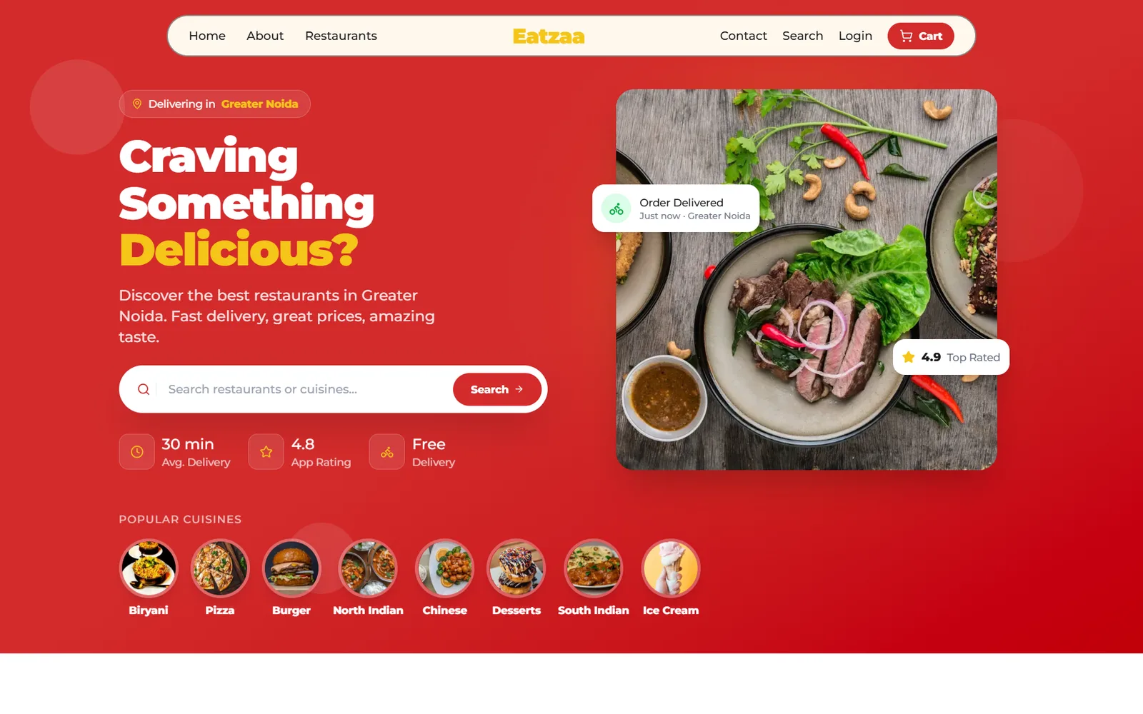 Eatzaa food delivery website