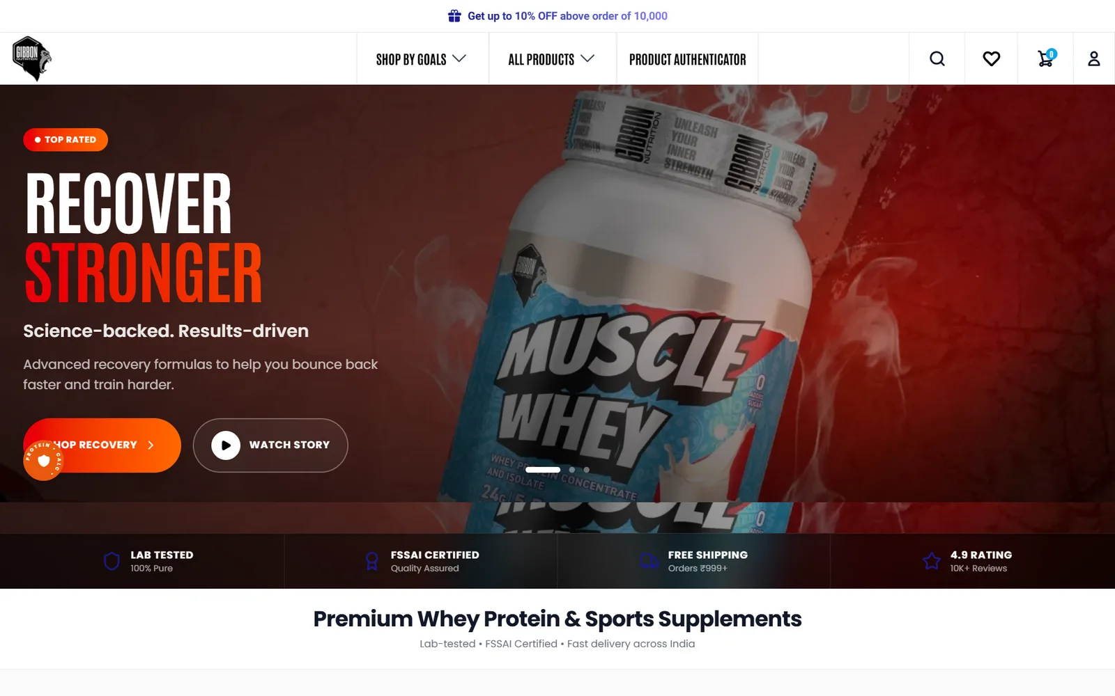 Gibbon Nutrition supplements store