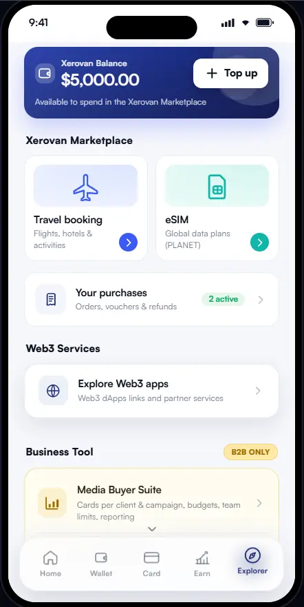Another Xerovan app screen